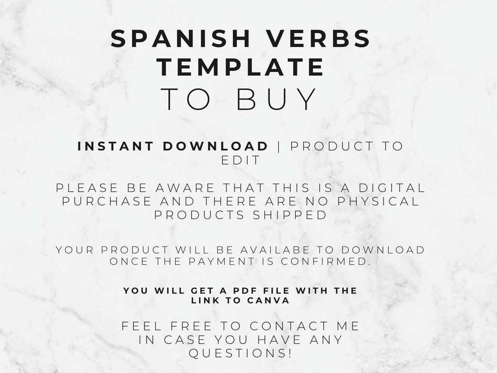 Spanish verbs conjugation Template