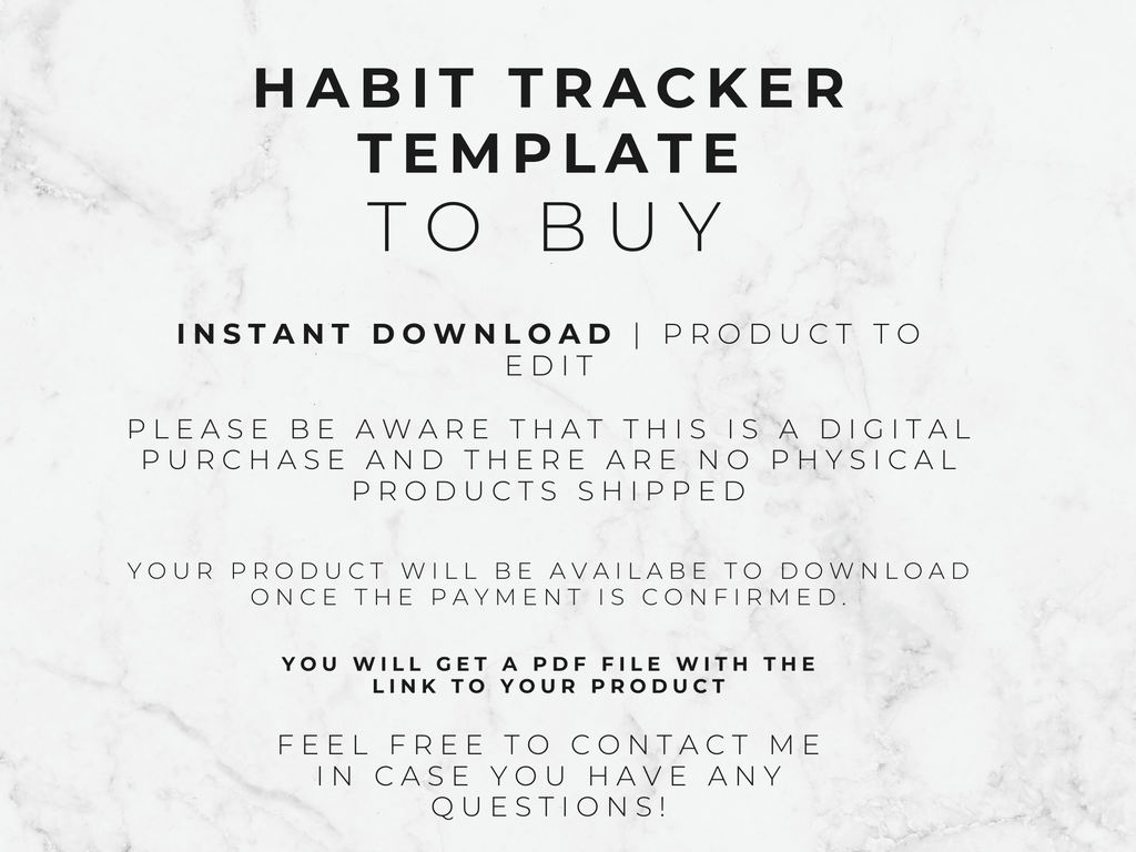 Google Sheets Habit Tracker Template: Daily, Weekly, Monthly (Digital Download)