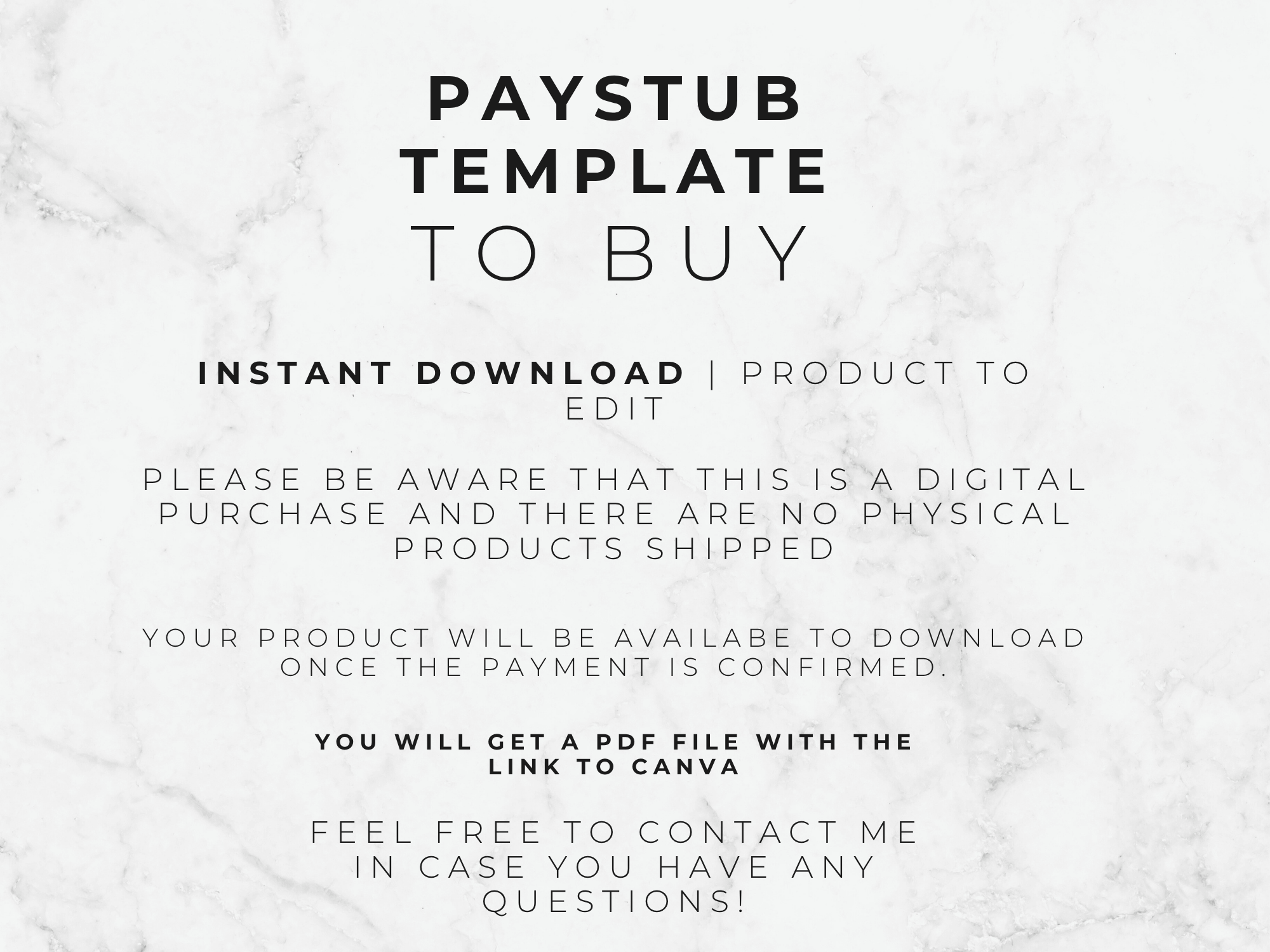 Pay Stub Canva Template