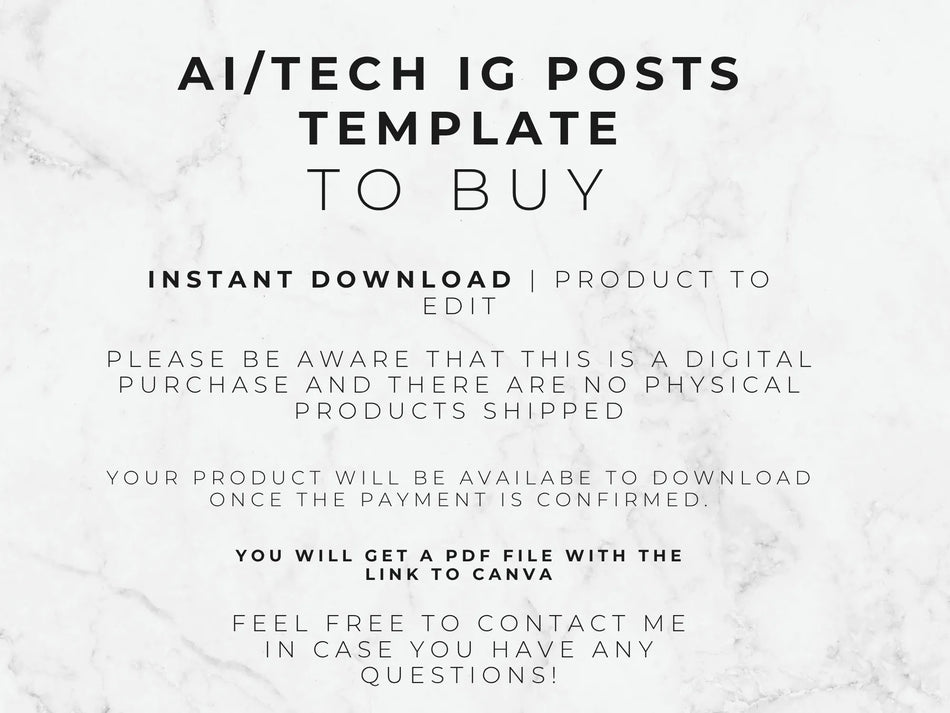 A formal announcement for a digital product purchase, stating 