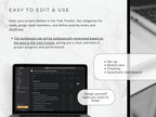 Laptop screen displaying a project management software with text on editing and using the software.