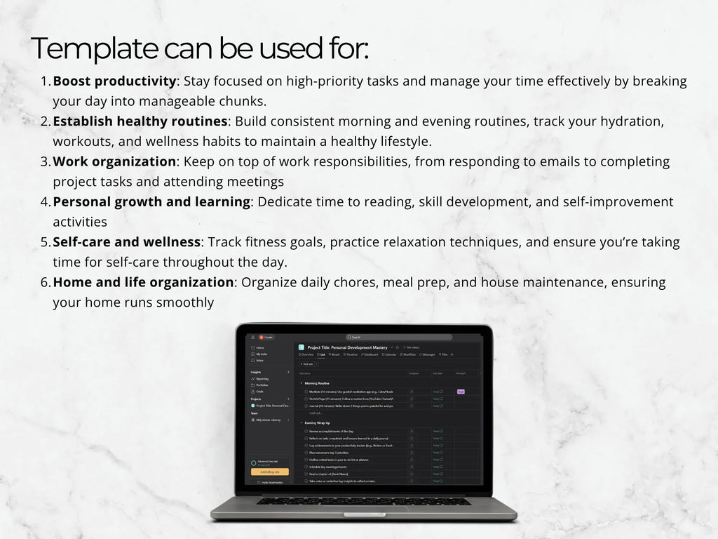 Laptop with productivity app on screen on a white background