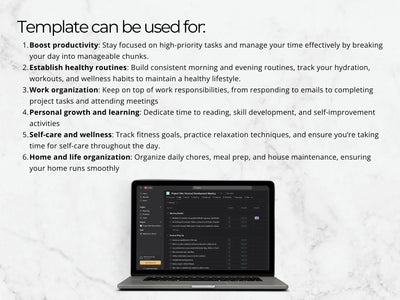 Laptop with productivity app on screen on a white background
