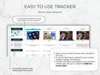 Mission driven dashboard with calendar and content management features on a light background