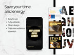 Phone with 'Our Casino Royal Games' app on a white background with text about app features.
