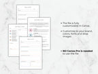 Bible study sheets on a marble surface with text about customization options.