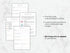 Bible study sheets on a marble surface with text about customization options.