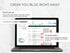 Laptop displaying a Google Spreadsheet with text about blog growth tools on a light gray background