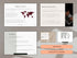 A digital preview of a minimalist presentation template set, showing multiple slide designs in a clean flat-lay arrangement on a neutral gray background. The slides feature a modern aesthetic with off-white backgrounds, dark red accents (such as a world map and a letterhead), and black text.