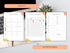 Three planner sheets displayed on a desk with text indicating use as is or edit in Canva.