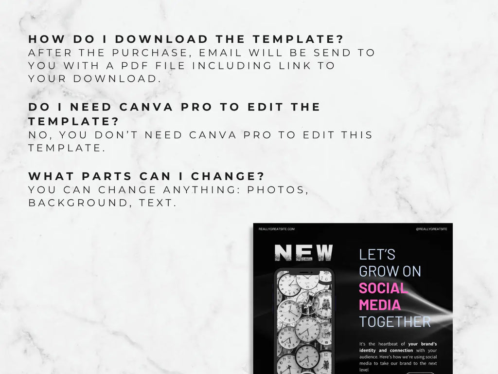 Frequently asked questions text detailing free account compatibility and editing options for social media posts.