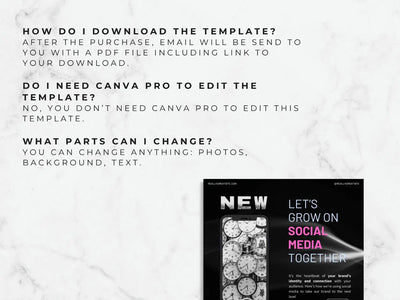 Frequently asked questions text detailing free account compatibility and editing options for social media posts.