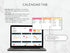 Calendar tab on a laptop screen with text explaining its features.