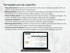 Laptop displaying a report on a white background with text about template uses.