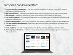 Laptop displaying a content management system on a light gray background
