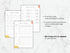 Three workout tracker layouts shown on a marble background with bullet points explaining that the files are fully customizable in Canva