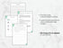 Set of customizable templates on a marble surface with text about file customization.
