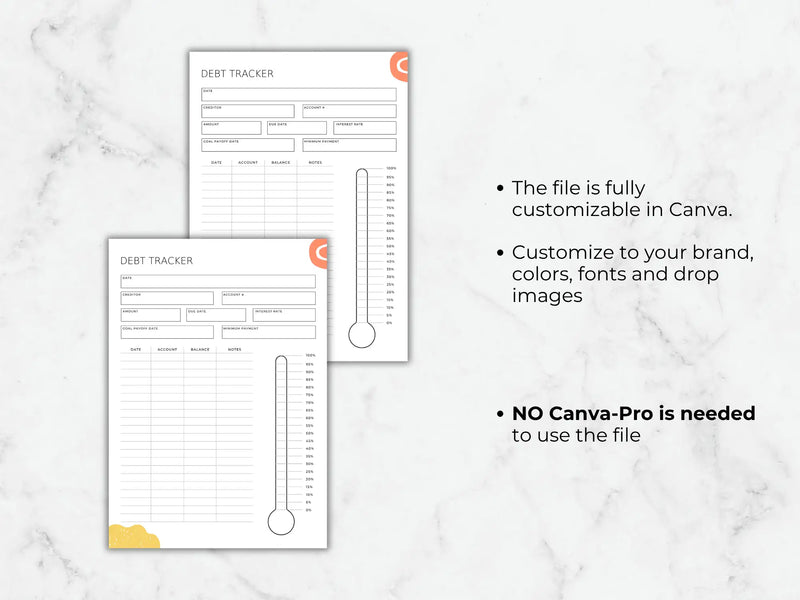 Debt Payoff Planner for Beginners | Canva & PDF
