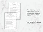 Two resumes on a marble background with text about customization options.