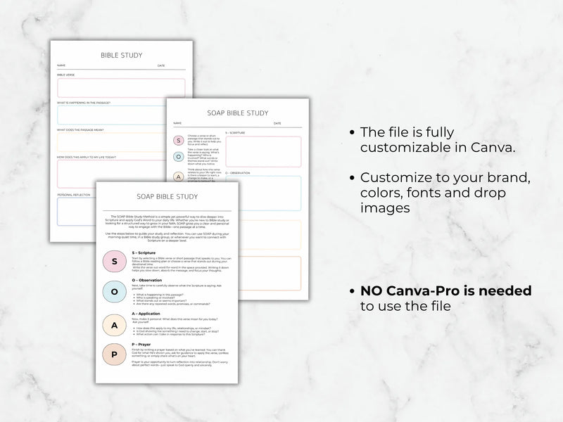 Kids Bible Study | Printable Canva Template