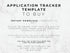 Text on a marble background describing an application tracker template for purchase.
