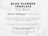 Text on a marble background about a blog planner template for purchase.