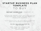 Simple black text on a marble background explaining that this is an instant digital download for a Canva template