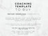 Text on a marble background about a coaching template for purchase.