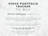 Text on a marble background about a stock portfolio tracker for instant download.