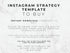 Text on a marble background describing an Instagram strategy template for purchase.