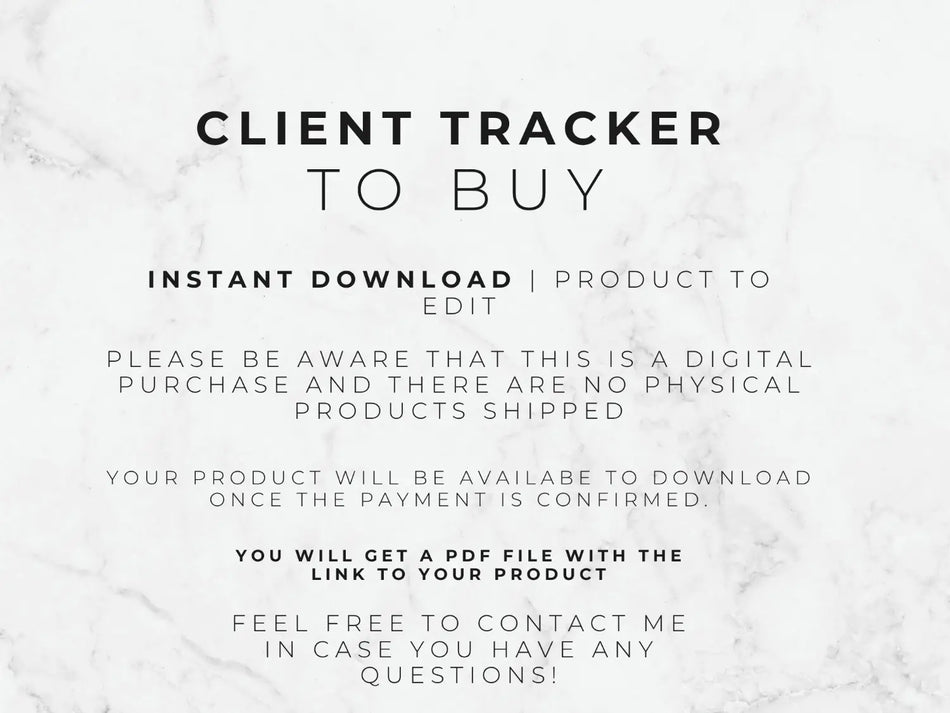 Text on a marble background explaining a digital product purchase.
