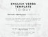 Text on a marble background about an English verbs template for buying.