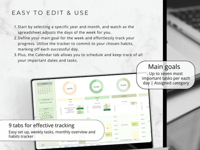 Calendar and task management software interface with text on a laptop screen