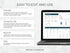 Laptop displaying a financial tracking software with text on how to use it.