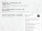 Resume template with contact information on a light gray background