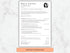 Resume template with a marble background and 'Instant Download' button.