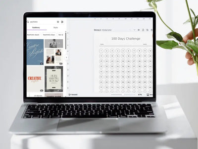 Close-up of a laptop screen showing the Canva sidebar with 