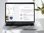 Laptop displaying a SOAP Bible Study interface on a white surface with a plant.