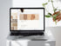 A laptop screen showing the Instagram strategy template being edited within the Canva design interface.
