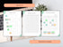 A close-up view of printable journal pages for tracking personal journey, daily energy levels, and monthly moods, displayed on a laptop keyboard.