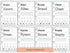 A set of printable alphabet learning sheets showing uppercase and lowercase letter-to-word mappings, with writing practice grids and a peach banner reading 'INSTANT DOWNLOAD' at the bottom.