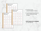 Three sheets of paper with Arabic verb lists on a marble surface.