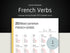 French verbs learning template with colorful text on a white background
