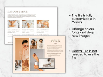 Brochure design template with images and text on a white background