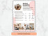 Resume template with a pink and white design on a marble background
