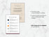 Two document mockups on a marble surface with text about customization options.
