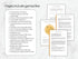 Pages from a sales training manual on a marble background