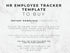Text on a marble background describing an HR Employee Tracker Template for purchase.