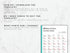 Sheet of Spanish verbs with Canva editing information on a marble background