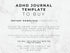 Text on a marble background about an ADHD journal template for digital purchase.
